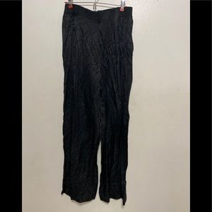 Adrianna Papell 100% Silk Wide Leg Pants Women’s Size 10 Black Elegant Trousers
